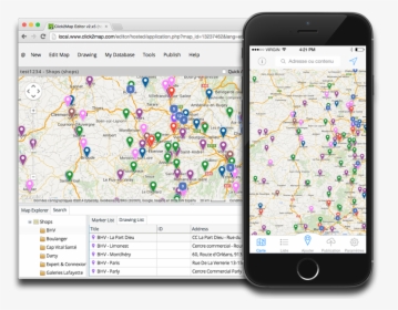 Mobile App With Maps, HD Png Download, Free Download