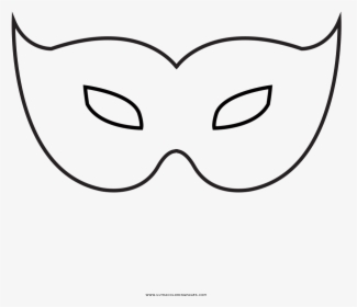 Carnaval Mask Coloring Page - Line Art, HD Png Download, Free Download