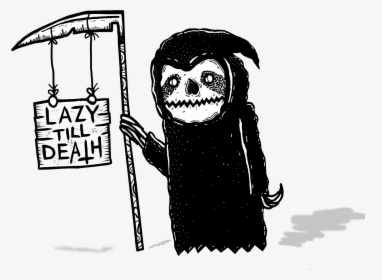 Lazy Till Dea✝h Illustration Scythe Reaper Sloths Surrealism - Cartoon, HD Png Download, Free Download