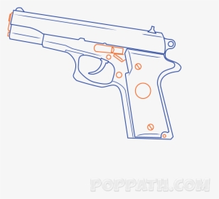 Image Transparent 1911 Vector Drawing - Handgun, HD Png Download, Free Download