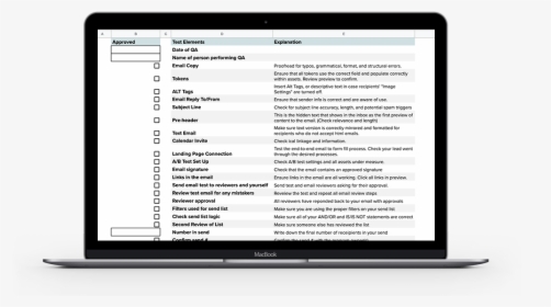 Email-checklist - Macbook Air Pages, HD Png Download, Free Download
