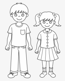 Siblings Png Black And White Transparent Siblings Black - Clipart Of Sister Black And White, Png Download, Free Download
