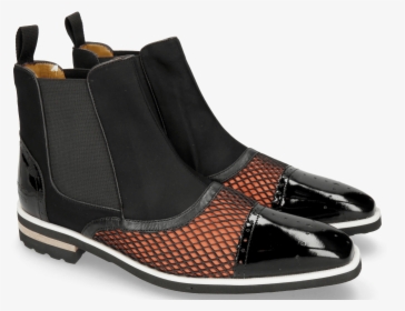 Ankle Boots Lance 22 Patent Net Black Lycra Orange - Sandal, HD Png Download, Free Download