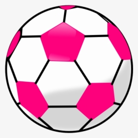 Soccer Ball With Hot Pink Hexagons Clip Art Desenho - Pink Soccer Ball Clipart, HD Png Download, Free Download