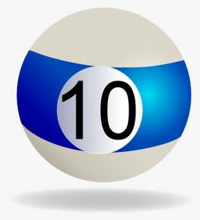 Billiard, Billiard Ball Blue Striped, 10, Pool, Ball - Bola De Billar 10 Png, Transparent Png, Free Download