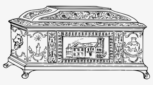 Box, Casket, Decorated, Decorative, Ornate - Coffin Drawing, HD Png Download, Free Download