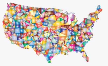 Line,symmetry,united States Of America - Colorful Map Of Us, HD Png Download, Free Download