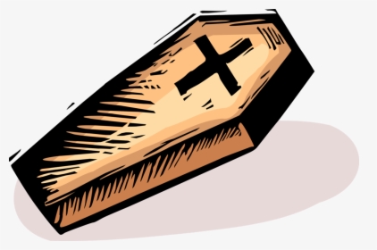 Vector Illustration Of Burial Coffin Casket With Christian - Ataud Png, Transparent Png, Free Download