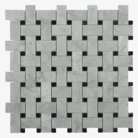 Trenza Basket Weave Carrara Marble Tile"  Title="trenza - Carrera Gray Dot Basket Weave, HD Png Download, Free Download