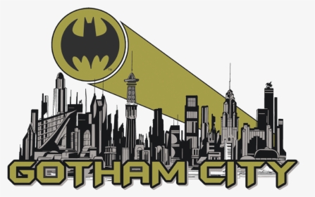 Batman Gotham Skyline Juniors T-shirt - Gotham Batman City Skyline, HD Png Download, Free Download