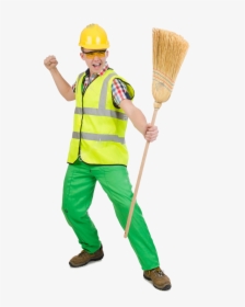 Janitor With Broom, HD Png Download, Free Download