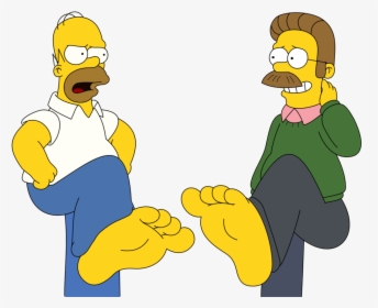 Homer Simpson And Ned Flanders Feet Stomping By Skippy1989-dajul58, HD Png Download, Free Download
