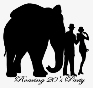 Roaring 20s Invite Silouette Logo Right W-text, HD Png Download, Free Download