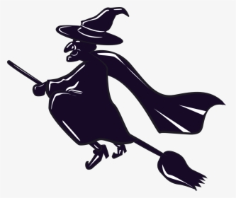Witchcraft Clipart - Witch On Broomstick Transparent, HD Png Download, Free Download