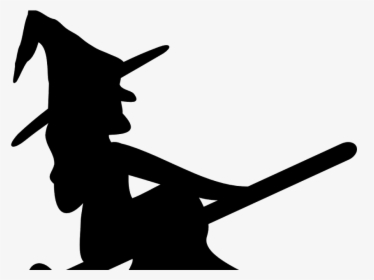 Witch On Broom Svg , Png Download - Halloween Silhouette Clipart, Transparent Png, Free Download
