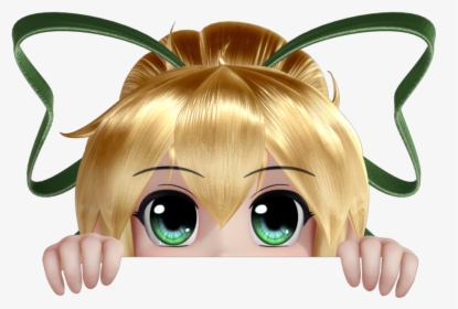 Anime Girl Peeking Over Something, HD Png Download, Free Download