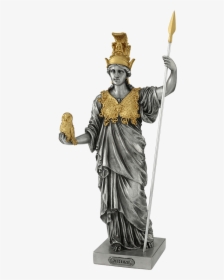 Pewter Athena Goddess Of Wisdom And War - Bronze Sculpture, HD Png Download, Free Download
