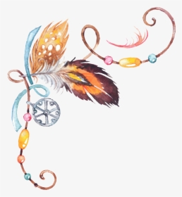 #fearher #feathers #corner #frame #border #filigree - Feathers Border Png, Transparent Png, Free Download