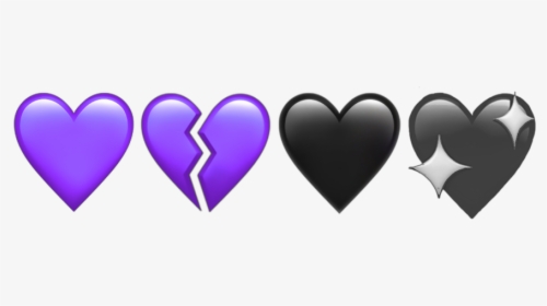 #purple #hearts #heart #broken #heartbroken #aesthetic - Broken Blue Heart Emoji, HD Png Download, Free Download