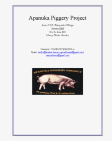 Project Proposal For Pig Farming, HD Png Download, Free Download