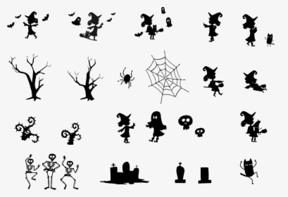 Witch, Halloween, Women"s, Night, Horror, Girl, Dark - Silhouette, HD Png Download, Free Download