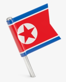 Square Flag Pin - North Korea Flag Illustration, HD Png Download, Free Download