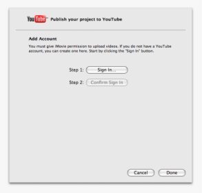 How To Publish An Imovie Project To Youtube - Youtube, HD Png Download, Free Download