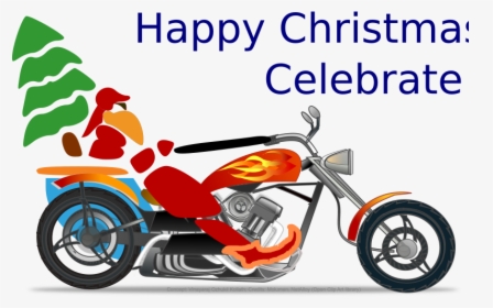 Santa On Chopper - Harley Davidson Motorcycle Clipart, HD Png Download, Free Download