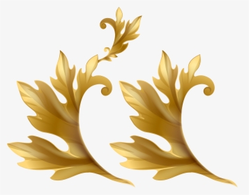 Gold Floral Design Png , Png Download - Gold Flower Clipart Png, Transparent Png, Free Download