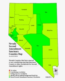 Nevada Second Amendment Sanctuary Counties Map - Second Amendment Sanctuary Nevada, HD Png Download, Free Download