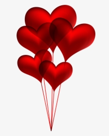 Red Heart Balloons Transparent Png Clip Art Image - Heart Balloons Clip Art, Png Download, Free Download