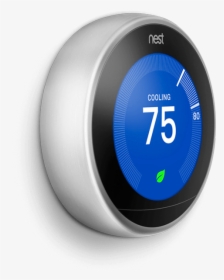 3rd Gen Nest Learning Thermostat Heating - Silver Nest Thermostat, HD Png Download, Free Download