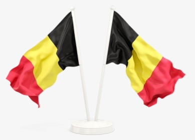 Two Waving Flags - Belgium Waving Flag Png, Transparent Png, Free Download