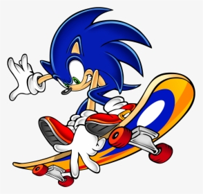 Sonic Adventure - Sonic On A Skateboard, HD Png Download, Free Download