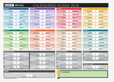 Baixe Aqui A Tabela - World Cup 2018 Russia Calendar, HD Png Download, Free Download