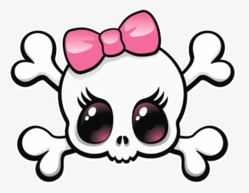 #mq #skull #skulls #pink #bow #girl #cute - Skull With Pink Bow, HD Png Download, Free Download