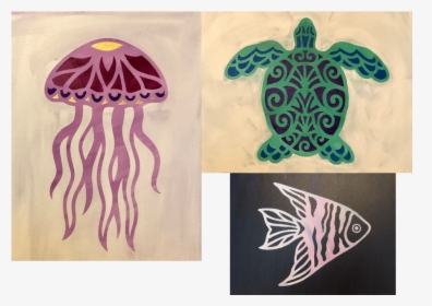 Marine Life Hot Mess Canvas - Jellyfish, HD Png Download, Free Download
