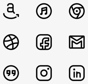 Social Media Outline Icons, HD Png Download, Free Download