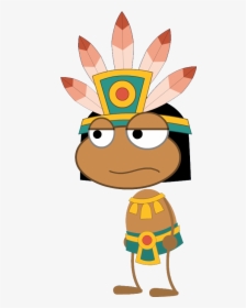 Aztecwarrior - Aztec Warrior Toon Aztec, HD Png Download, Free Download