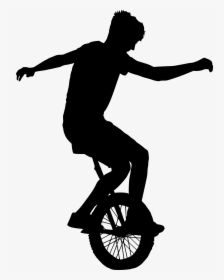 Silhouette Of Person On Unicycle, HD Png Download, Free Download