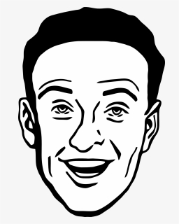 Vector Drawing Of Comic Man Character Profile Avatar - Smiling Man Face Drawing, HD Png Download, Free Download