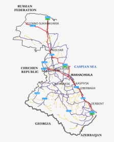 Road Map Of Dagestan - Dagestan Road Map, HD Png Download, Free Download