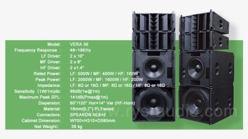 Vera36 Outdoor Event Sound System Tw Mini Line Array - 98 Db 1 W 1m, HD Png Download, Free Download