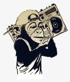 Collection Of Free Chimpanzee Drawing Anime Download - Monkey Boombox, HD Png Download, Free Download