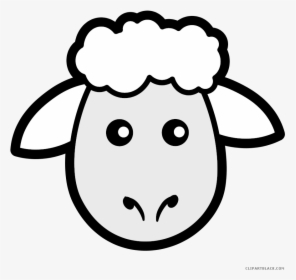 Sheep Animal Free Black White Clipart Images Clipartblack - Draw A Sheep Face, HD Png Download, Free Download