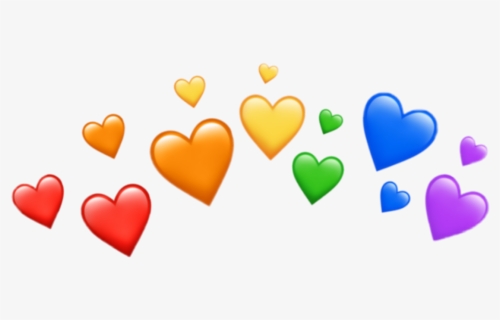 #colors #color #overlay #crown #heart #hearts #emoji - Transparent Heart Emoji Overlay, HD Png Download, Free Download