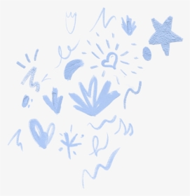 Stars Heart Overlay Sticker Light Blue - Drawing, HD Png Download, Free Download