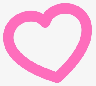 Red Outline Heart 7degree Left Clip Art - Red Heart Outline Pink, HD Png Download, Free Download
