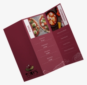 Mockup Of A Trifold Brochure Featuring A Pizzeria Menu3 - Flyer, HD Png Download, Free Download