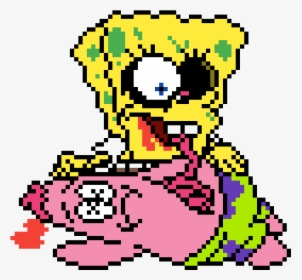 Zombie Spongebob Pixel Art, HD Png Download, Free Download